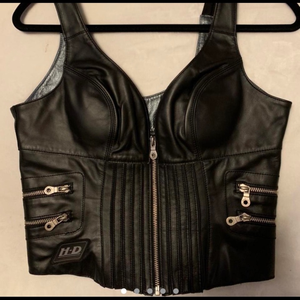 Harley Davidson leather vest/corset